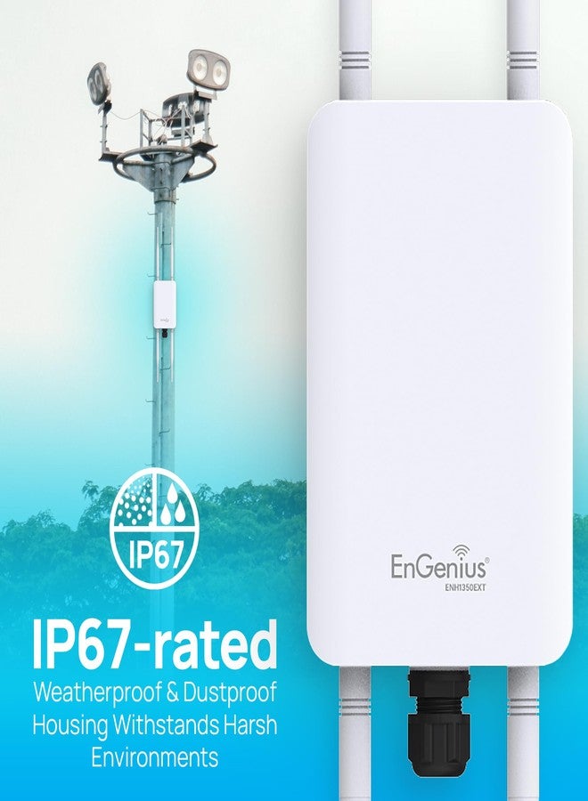 إن جنيس نقطة وصول خارجية EnGenius ENH1350EXT بتقنية Wi-Fi 5 AC1300 - مقاومة للماء بمعيار IP67، موسع نطاق ثنائي النطاق طويل المدى، MU-MIMO، محقن PoE ومجموعة تركيب مرفقة - Image 3